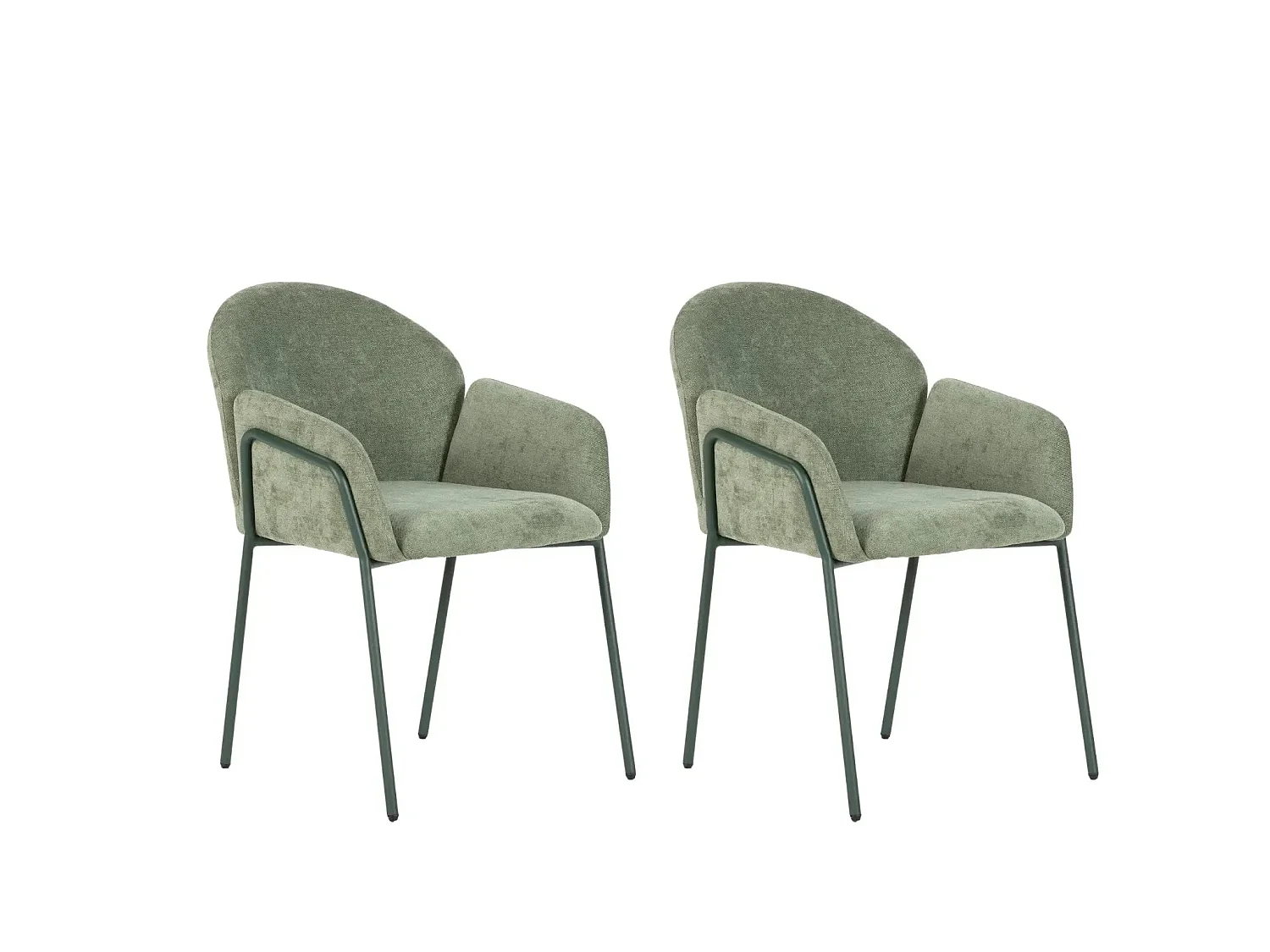 NAYA - Lot de 2 chaises tissu - Vert
