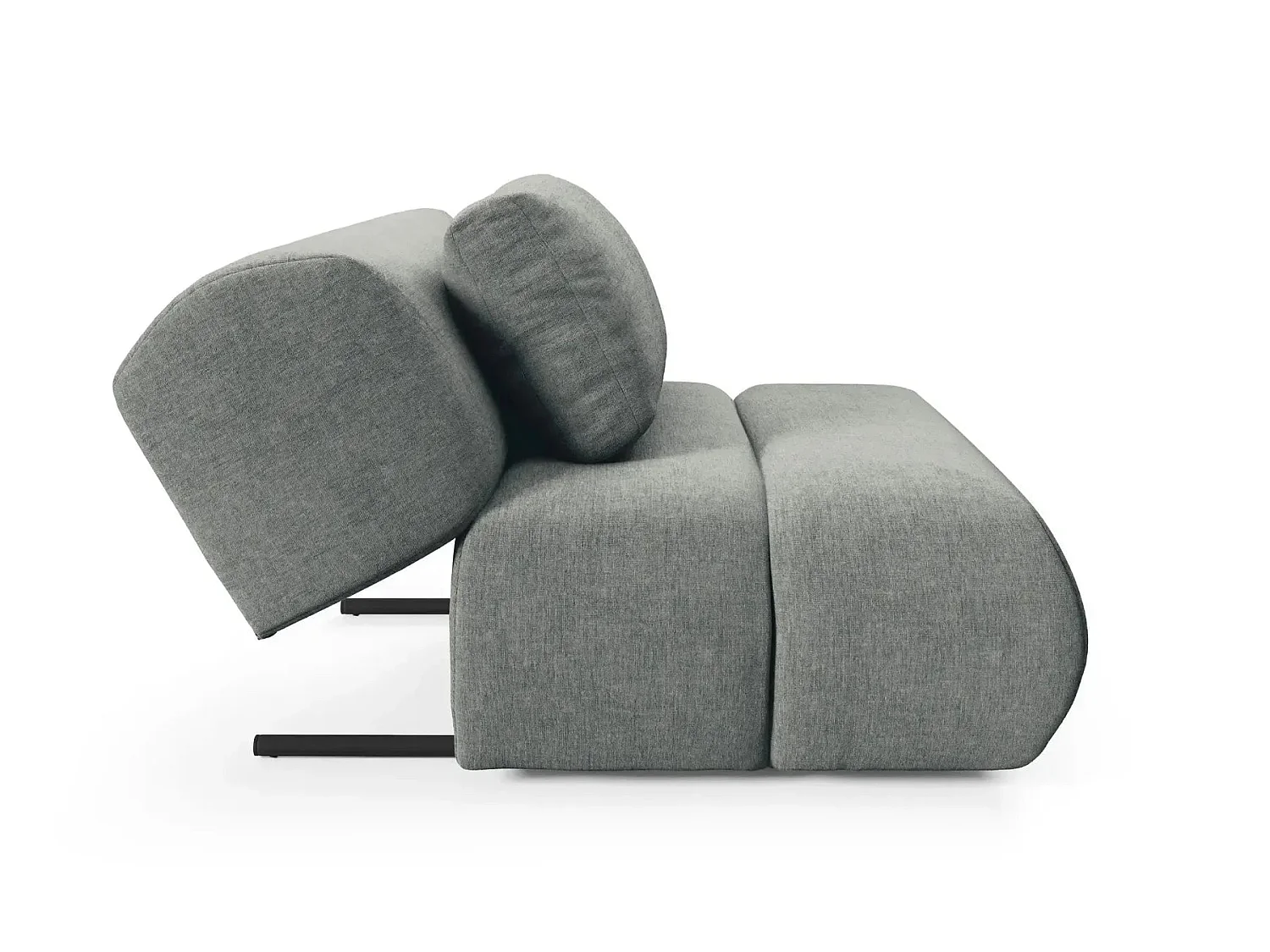 TINA - Fauteuil in gevlekte stof - Donkergrijs