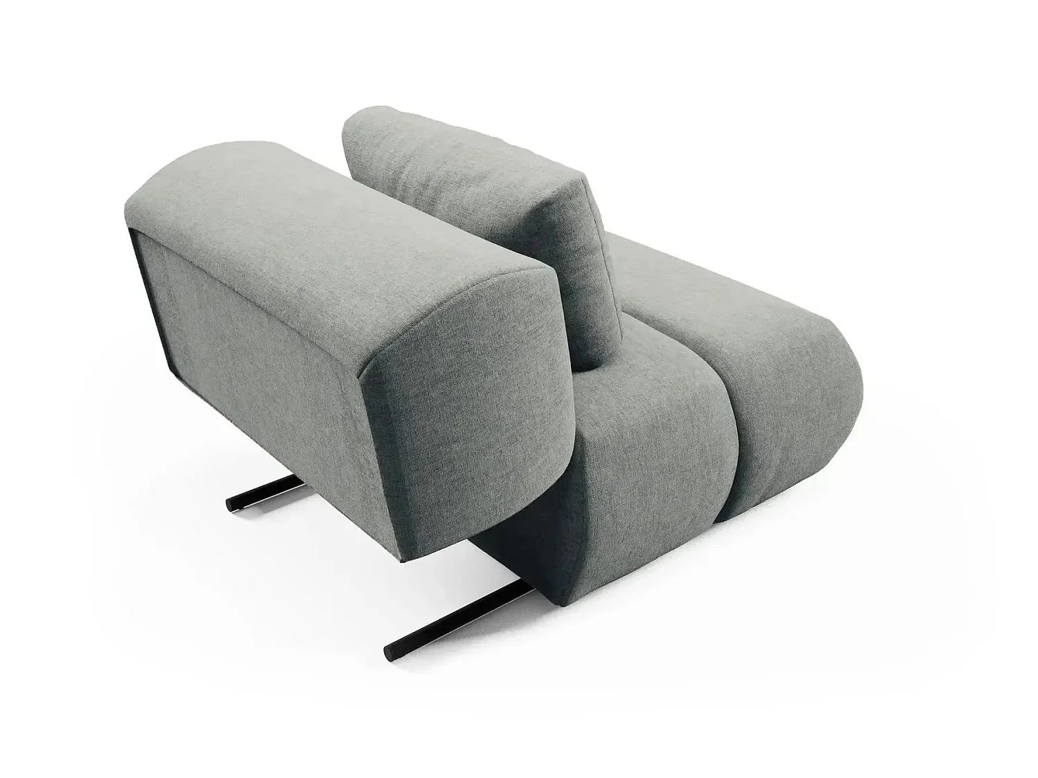 TINA - Fauteuil in gevlekte stof - Donkergrijs