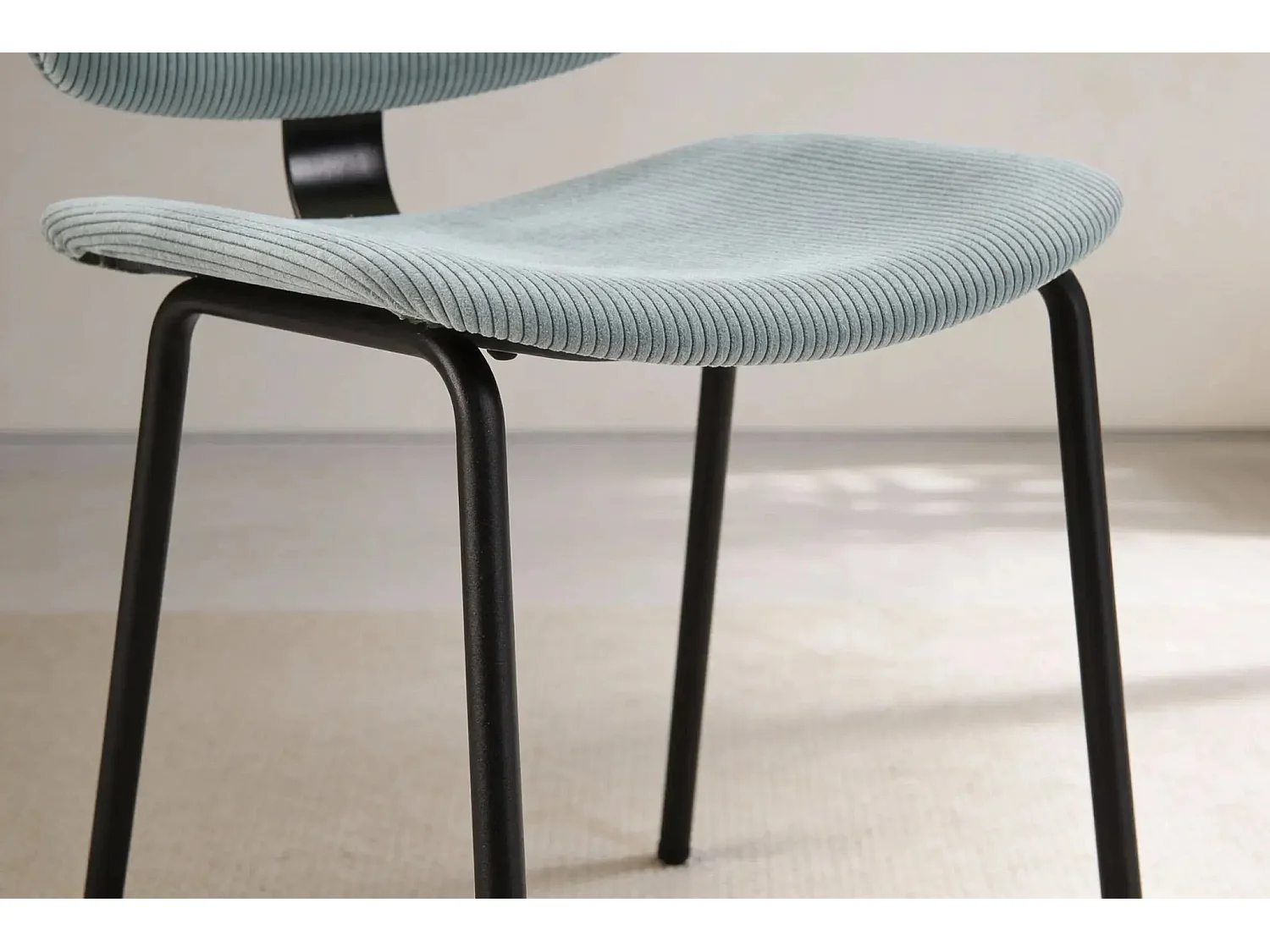 GABI - Lot de 2 chaises velours côtelé - Turquoise