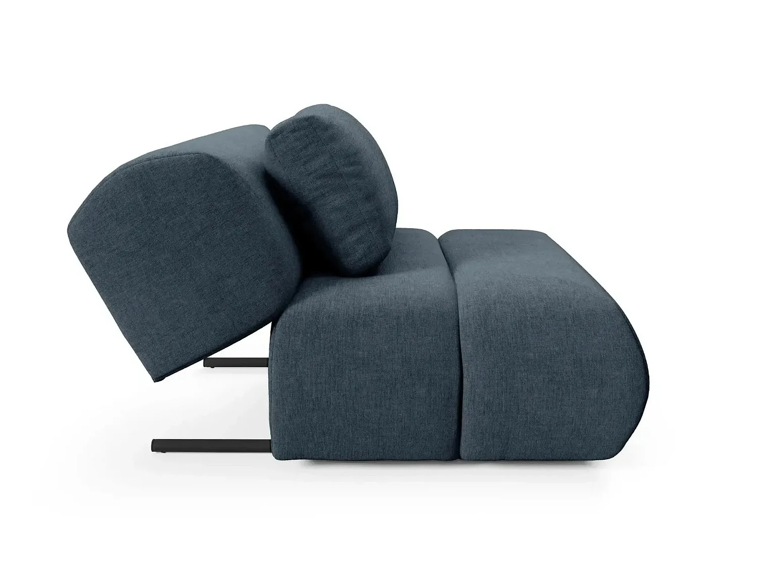 TINA - Fauteuil en tissu chiné - Bleu