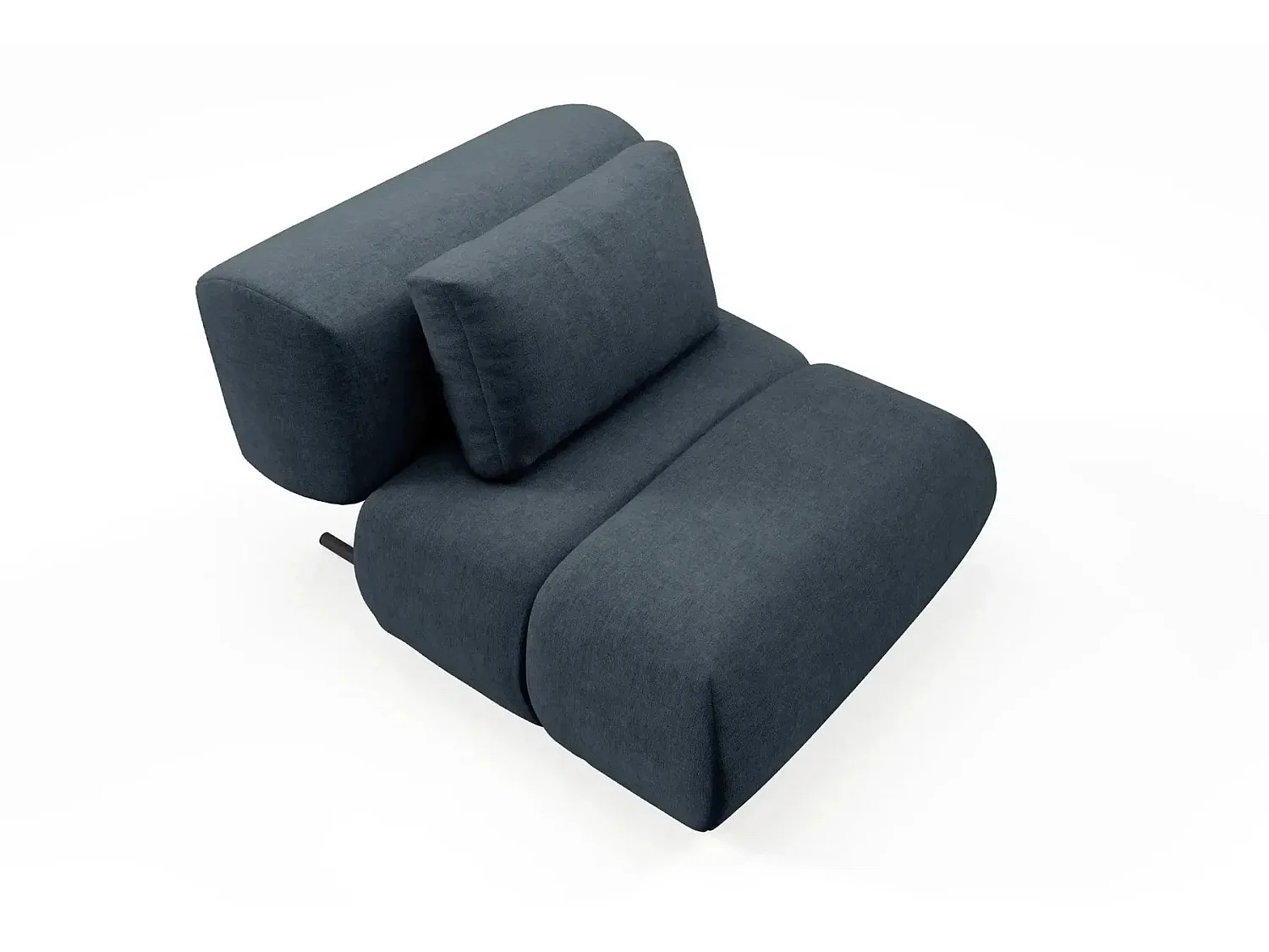 TINA - Fauteuil en tissu chiné - Bleu