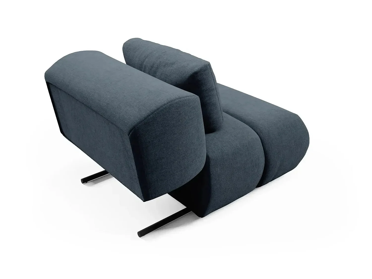 TINA - Fauteuil en tissu chiné - Bleu