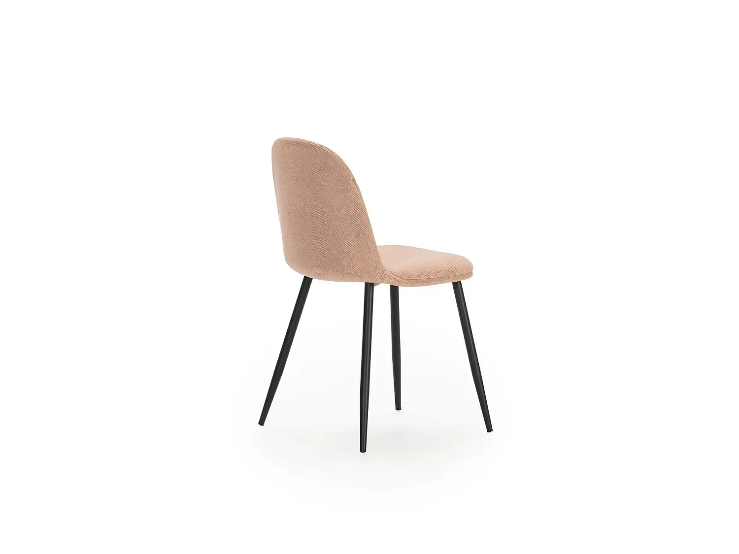 LIVO - Lot de 4 chaises pieds en métal noir - Rose