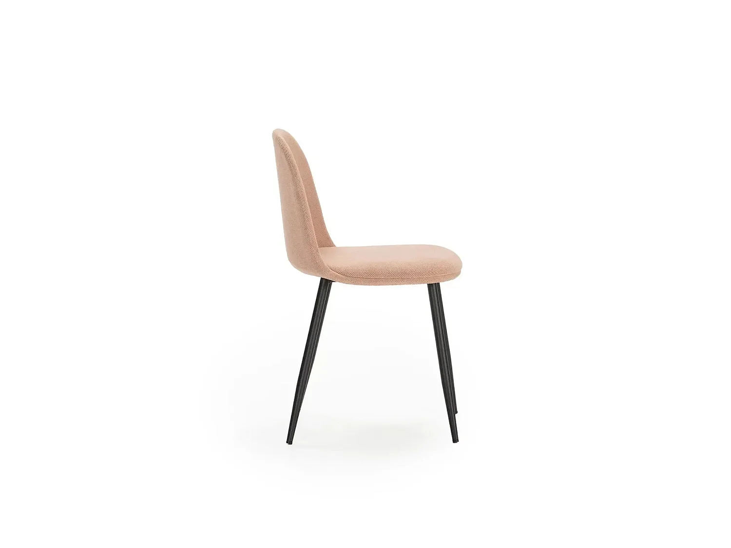 LIVO - Lot de 4 chaises pieds en métal noir - Rose