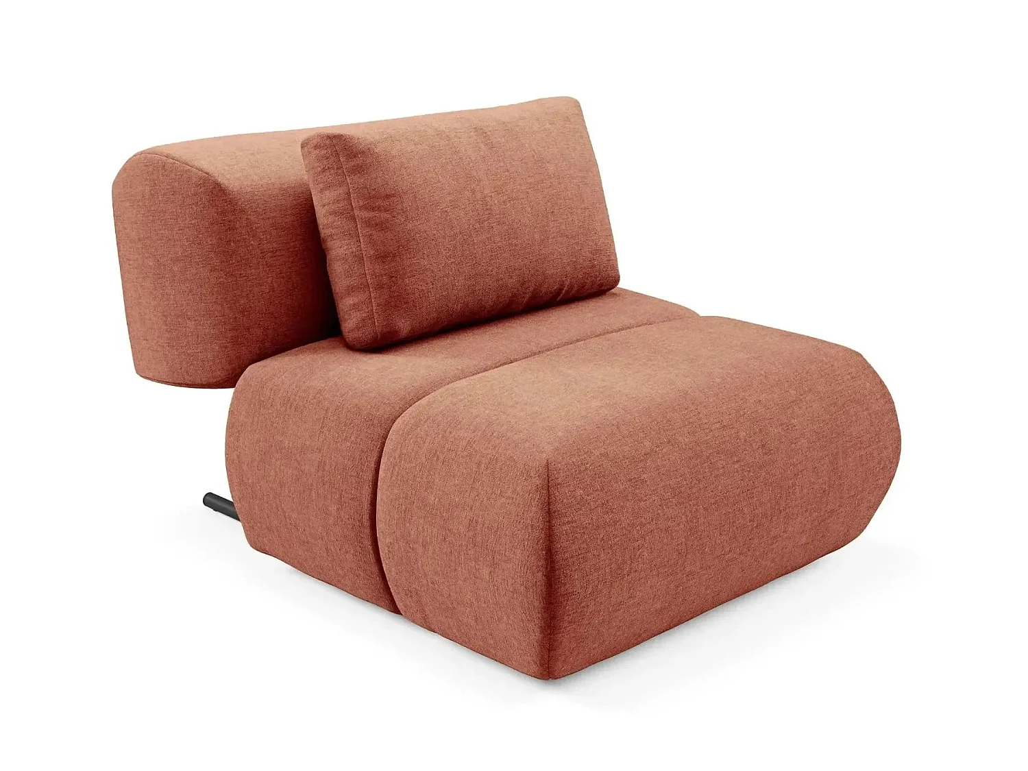 TINA - Gestippelde stoffen fauteuil - Terracotta