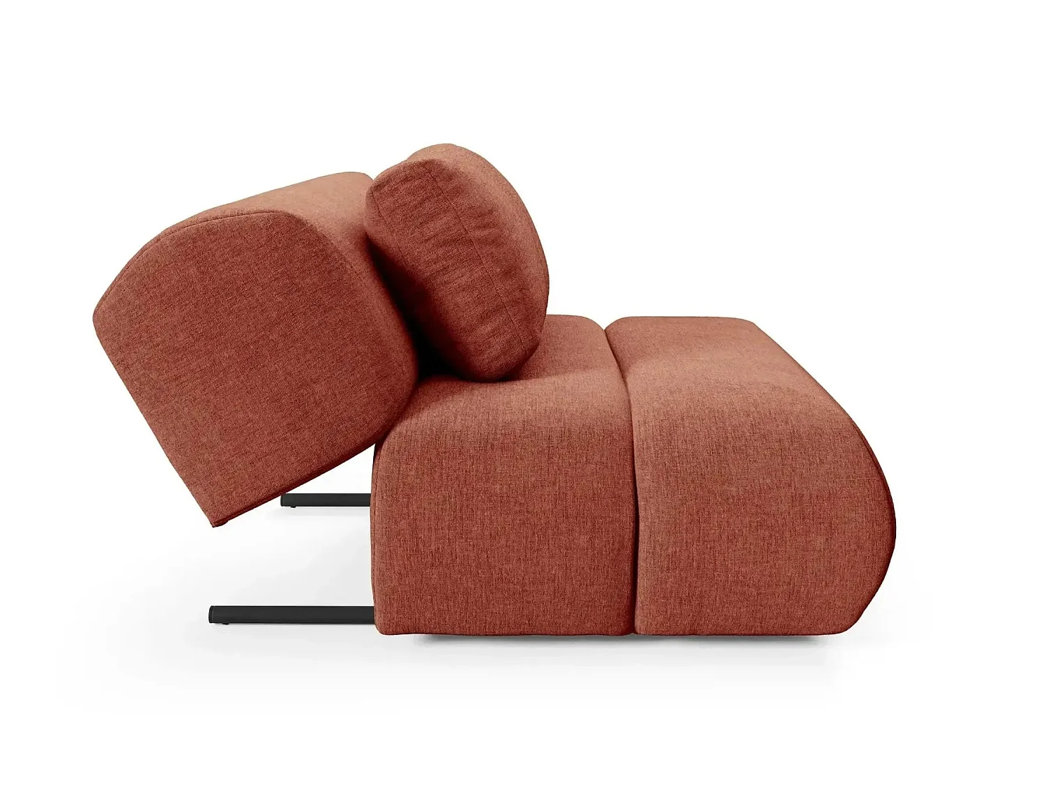 TINA - Gestippelde stoffen fauteuil - Terracotta