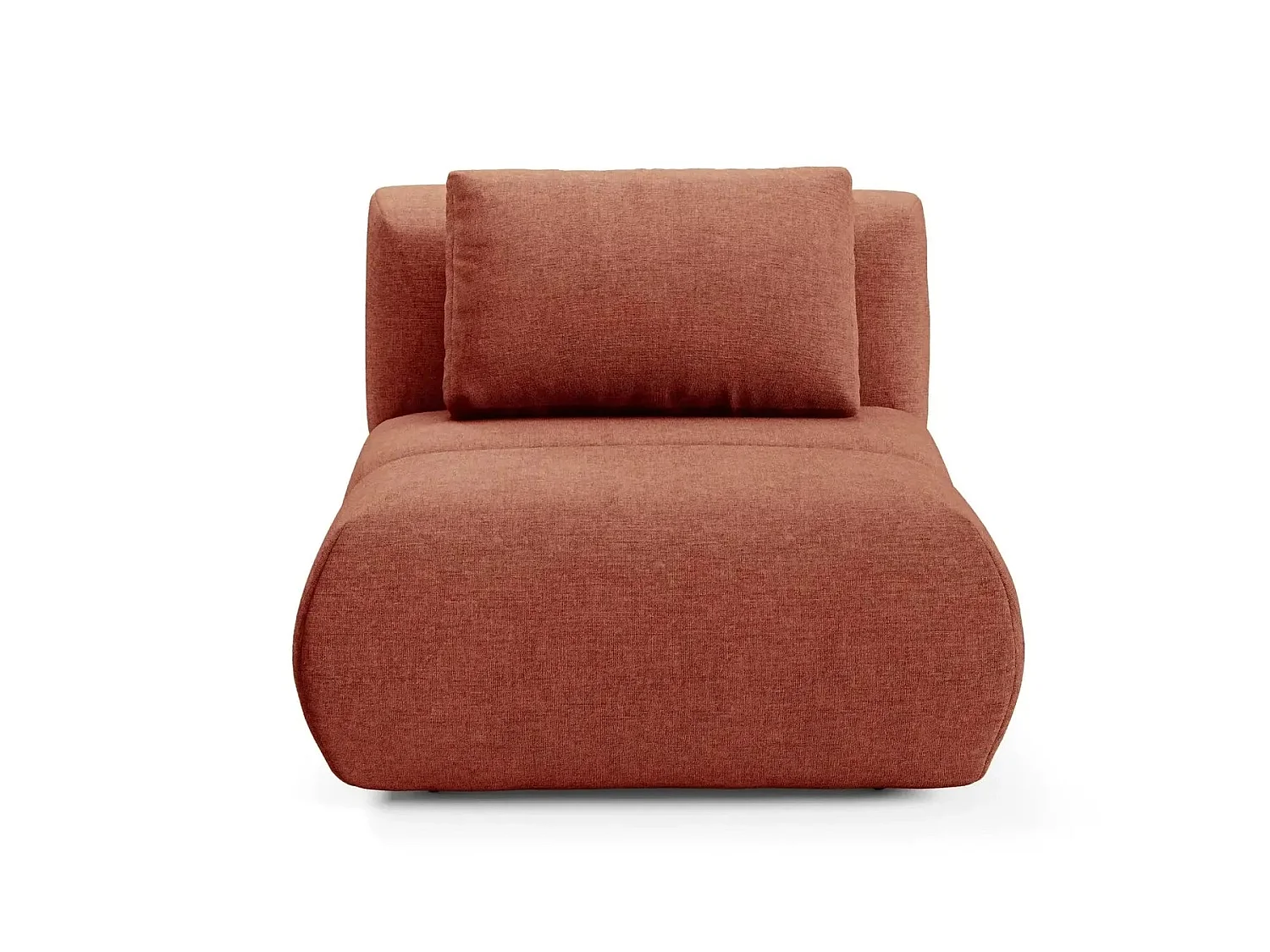 TINA - Gestippelde stoffen fauteuil - Terracotta