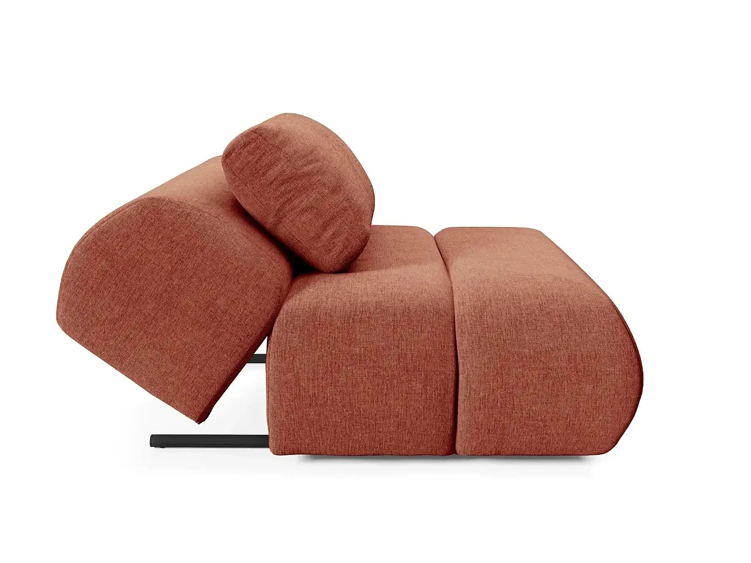 TINA - Gestippelde stoffen fauteuil - Terracotta
