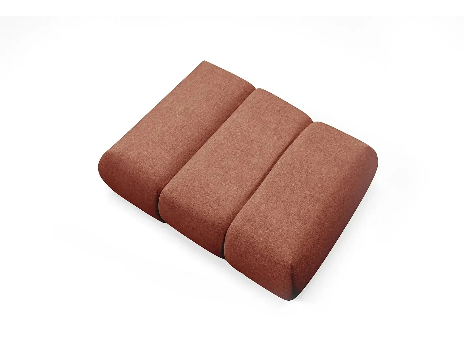 TINA - Gestippelde stoffen fauteuil - Terracotta