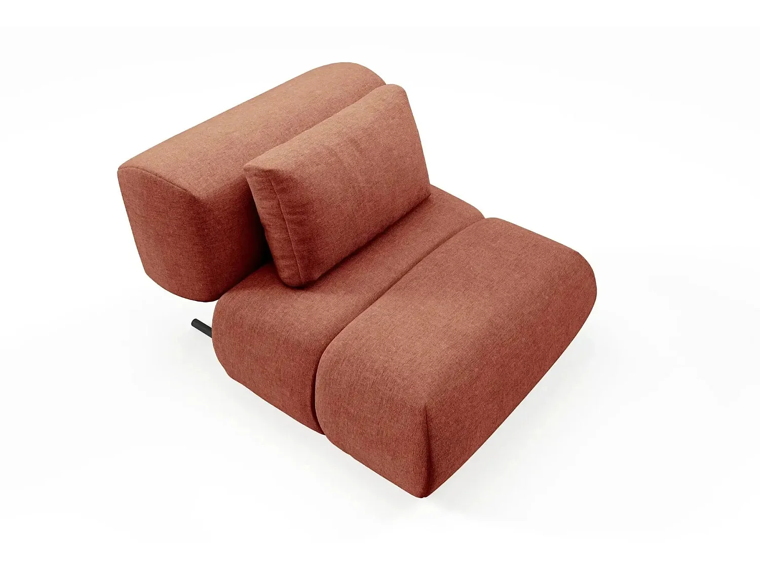 TINA - Gestippelde stoffen fauteuil - Terracotta