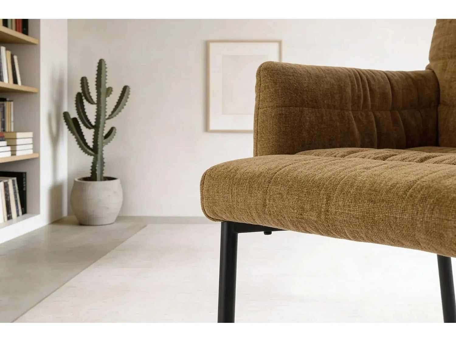 SORA - Lot de 2 chaises pieds en métal noir Terracotta