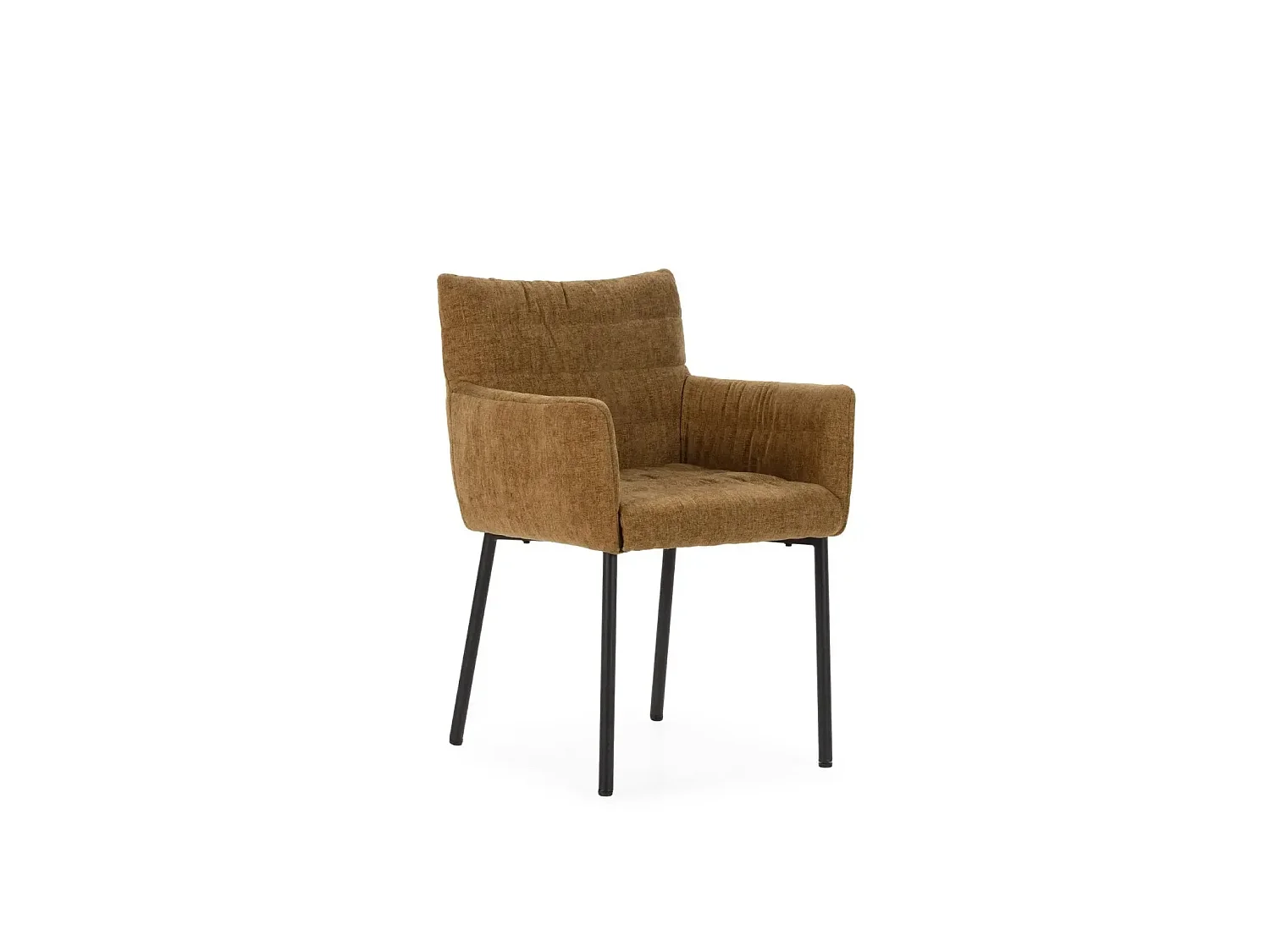 SORA - Lot de 2 chaises pieds en métal noir Terracotta