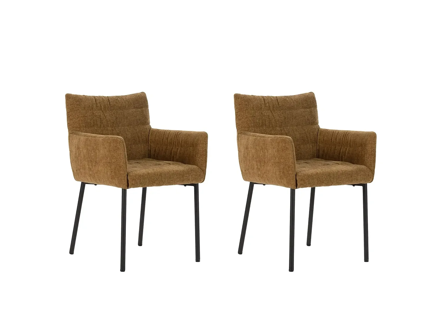 SORA - Lot de 2 chaises pieds en métal noir Terracotta