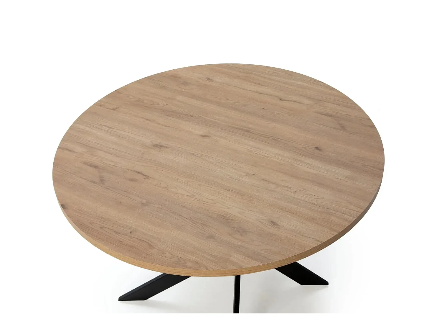 MINOA - 120 cm ronde eettafel met metalen poten - Zwart