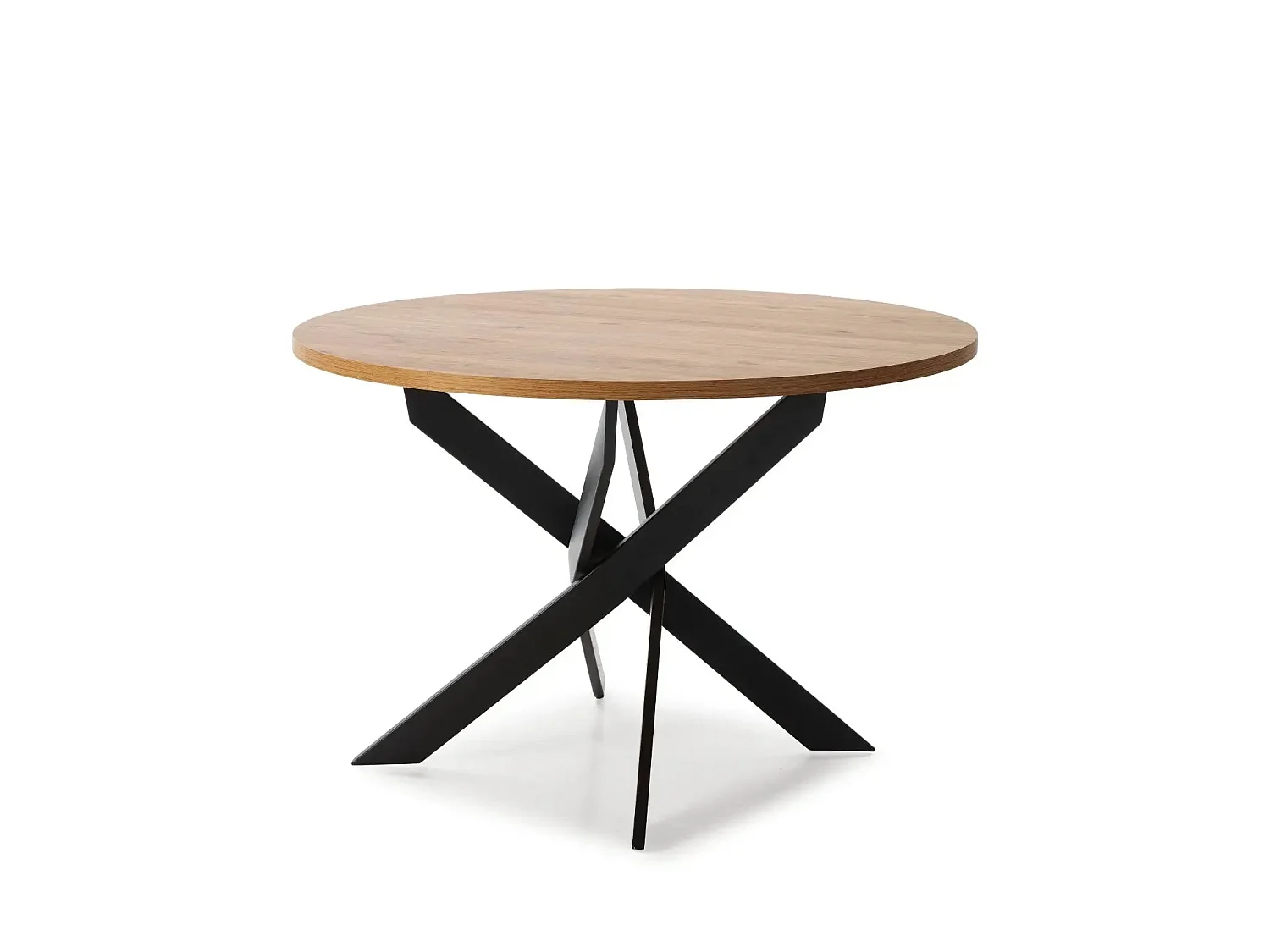 MINOA - 120 cm ronde eettafel met metalen poten - Zwart