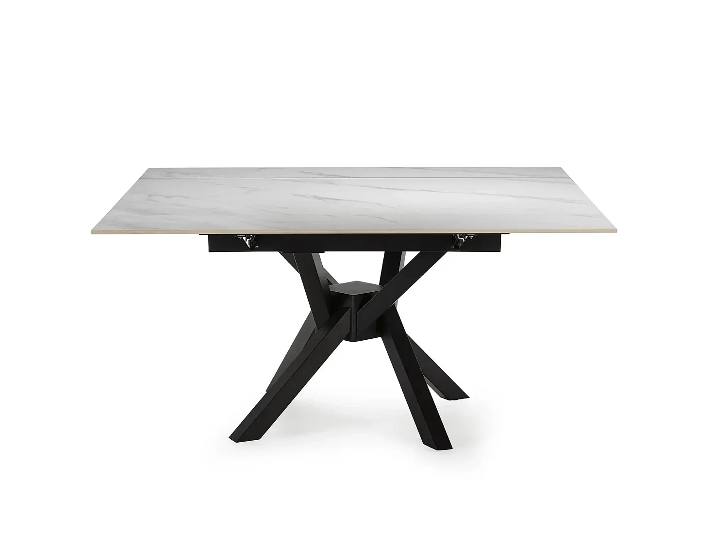 HALO - Table à manger extensible 90 à 150cm en pierre frittée - Blanc