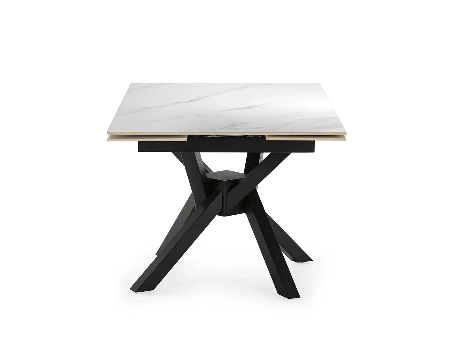 HALO - Table à manger extensible 90 à 150cm en pierre frittée - Blanc