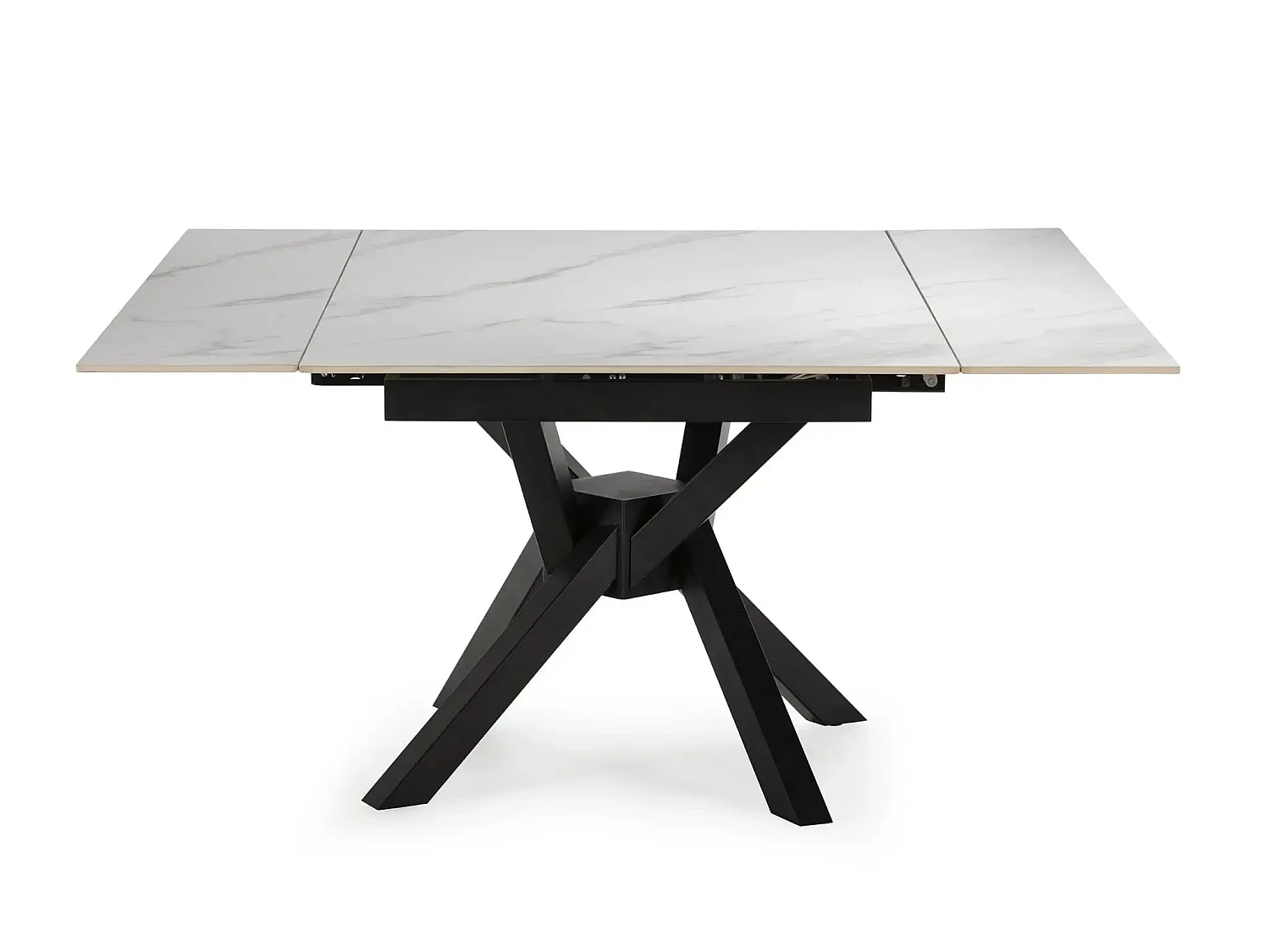 HALO - Table à manger extensible 90 à 150cm en pierre frittée - Blanc
