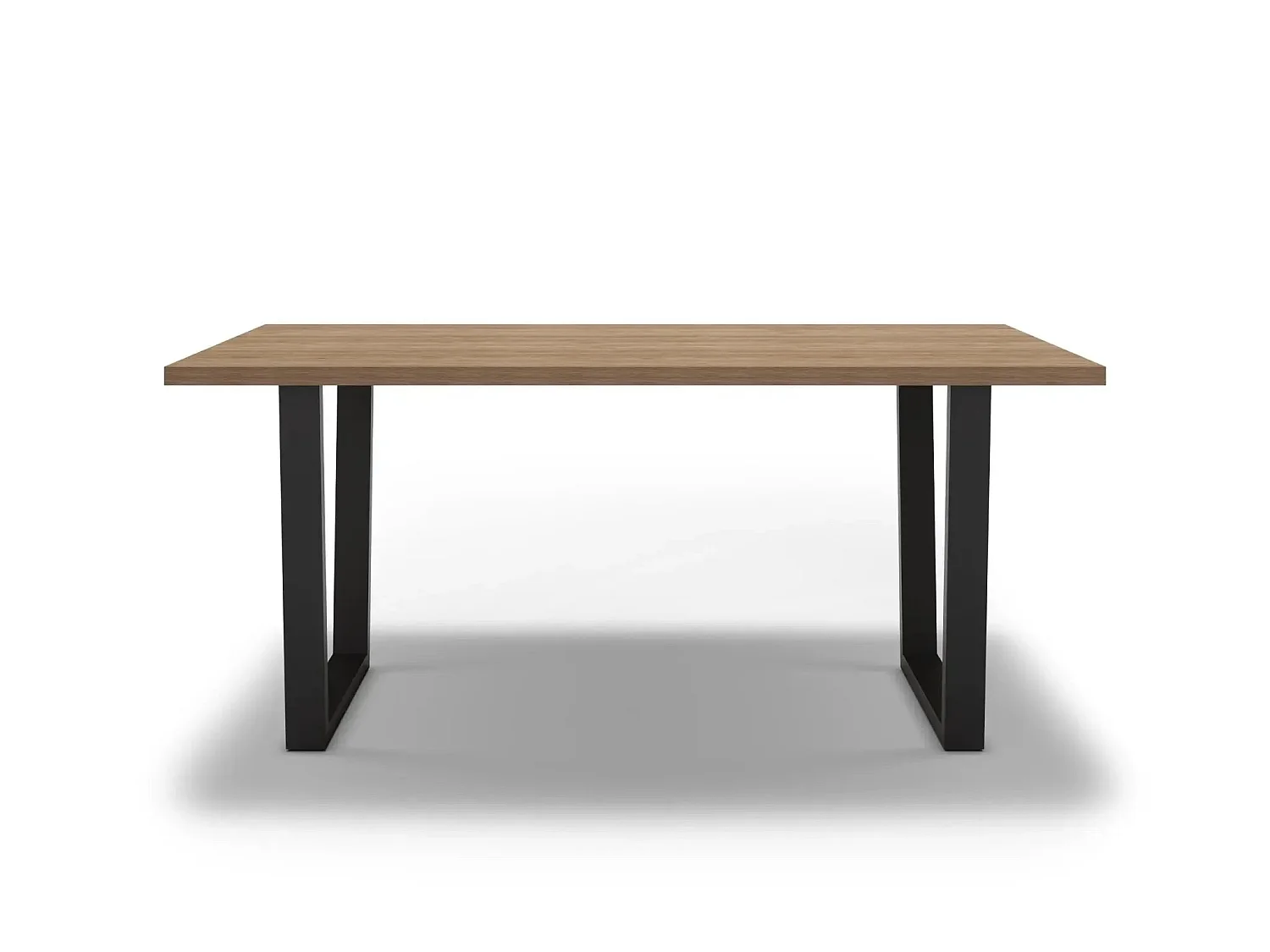 NEVA - Table à manger rectangulaire 180cmpieds en métal noir - Chêne clair