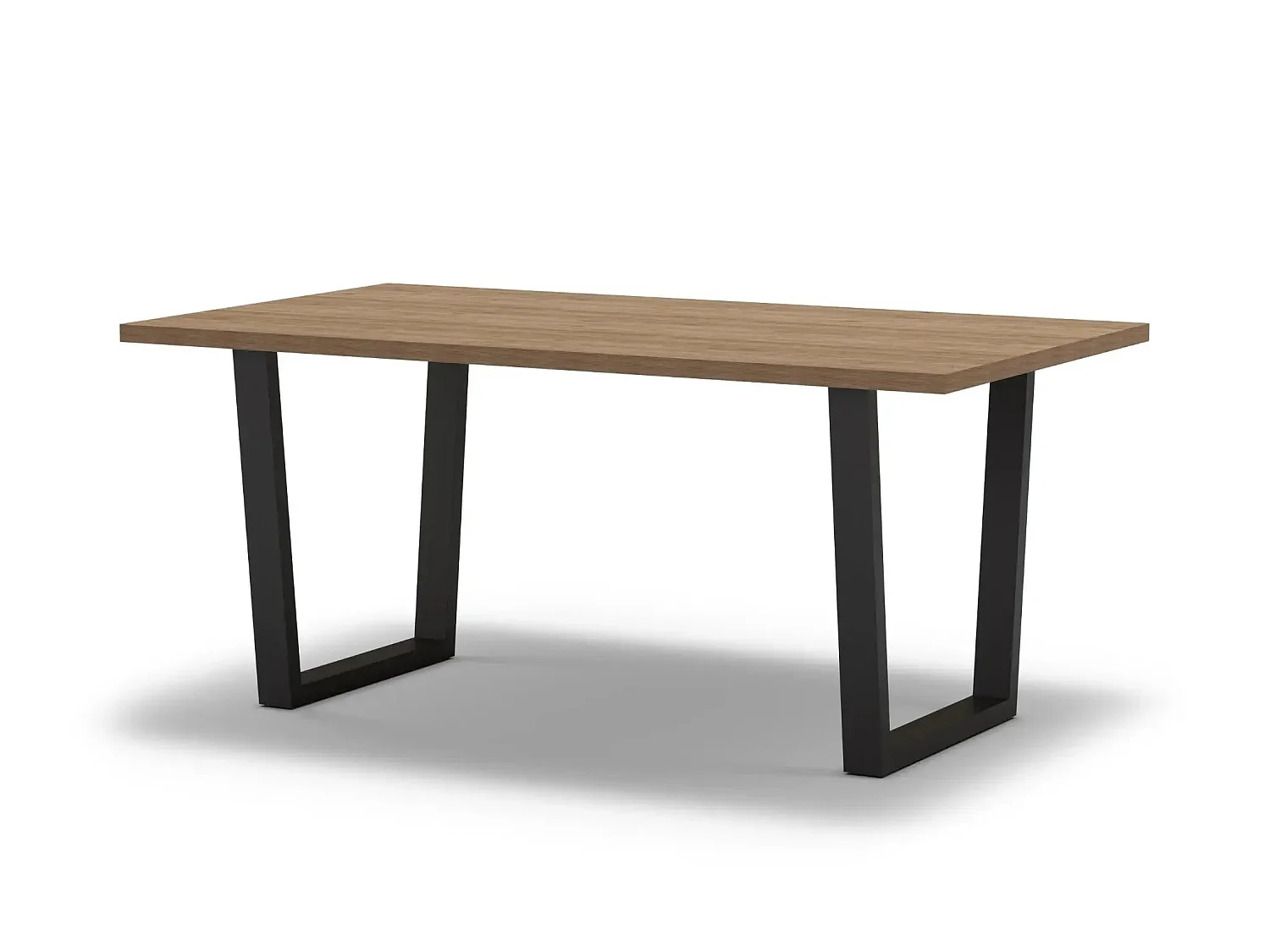 NEVA - Table à manger rectangulaire 180cmpieds en métal noir - Chêne clair