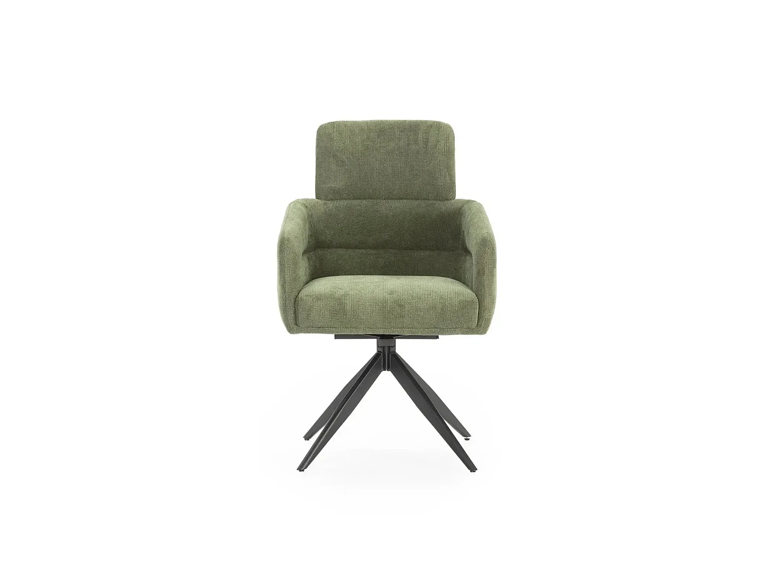 ARLO - Lot de 2 chaises pieds en métal noir - Vert
