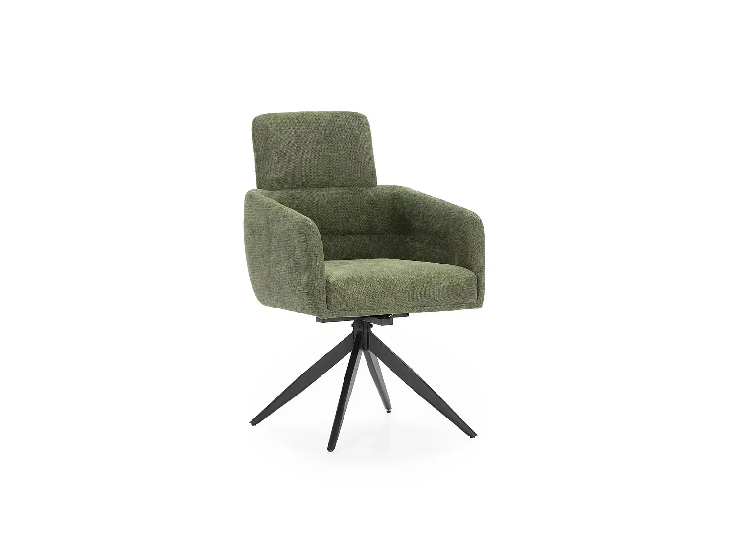 ARLO - Lot de 2 chaises pieds en métal noir - Vert