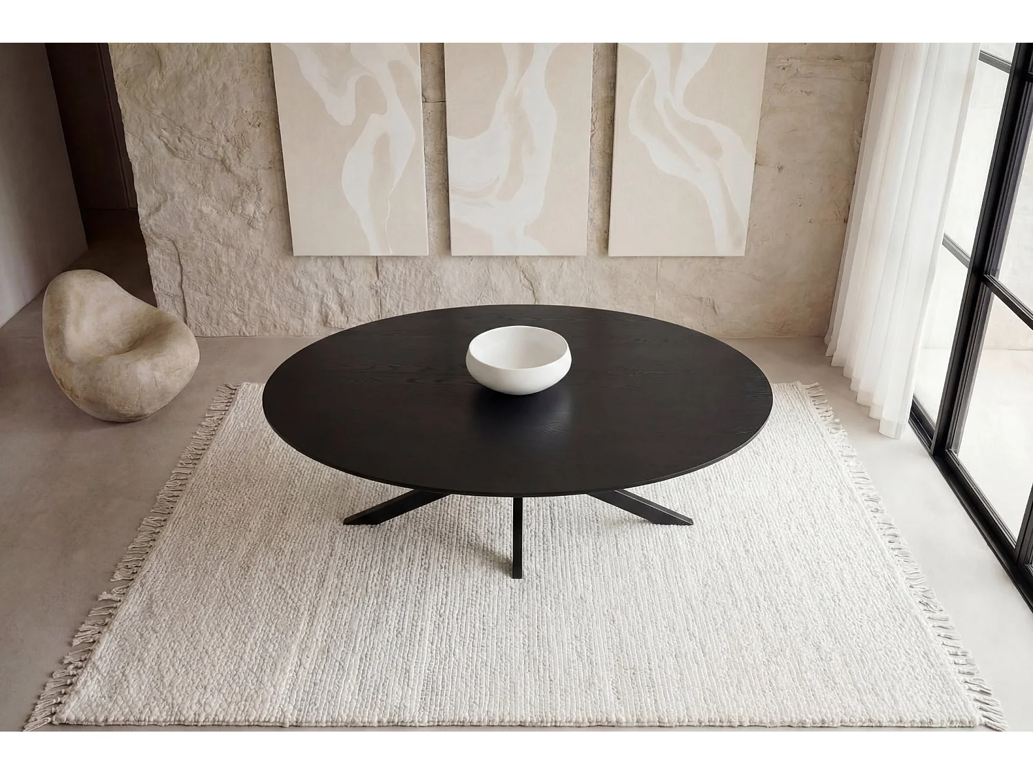 SOHANA - Table à manger extensible 126cmpieds en métal noir Noir