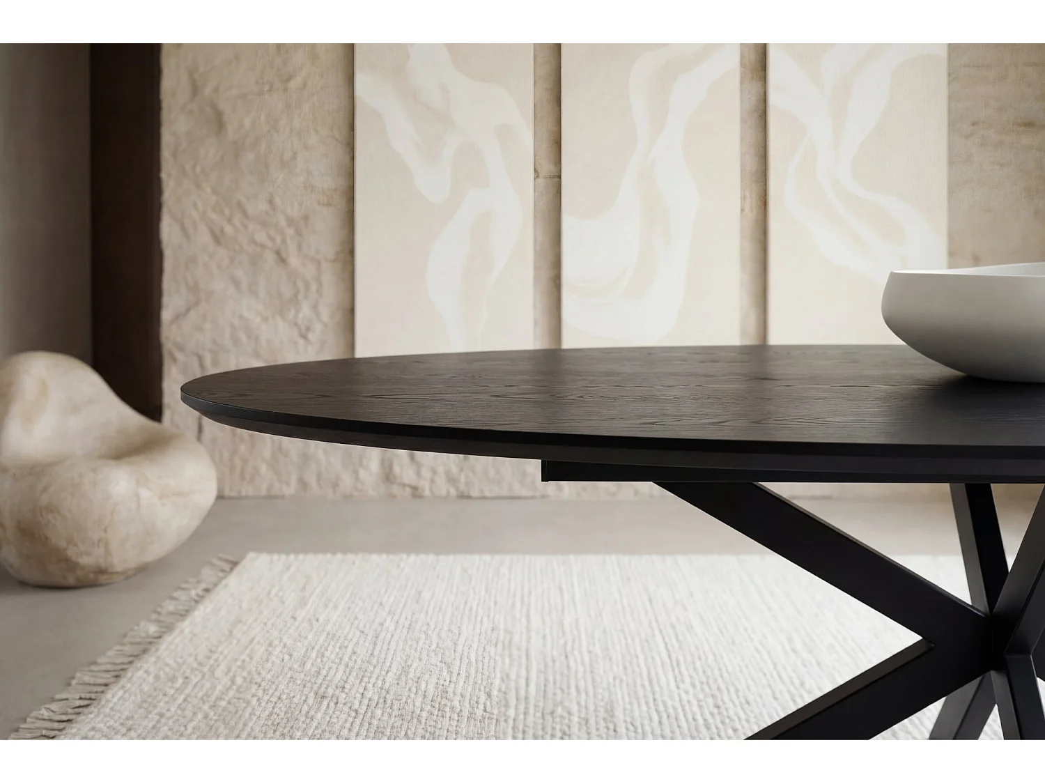 SOHANA - Table à manger extensible 126cmpieds en métal noir Noir