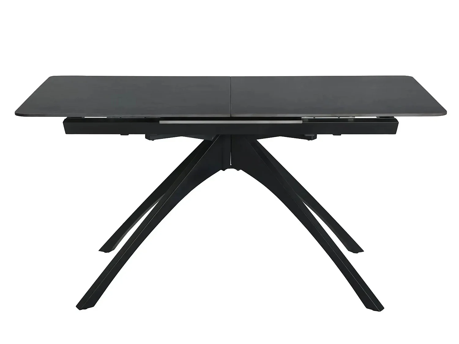 ANOA - Table à manger extensible 150 à 200cm en pierre frittée - Gris foncé