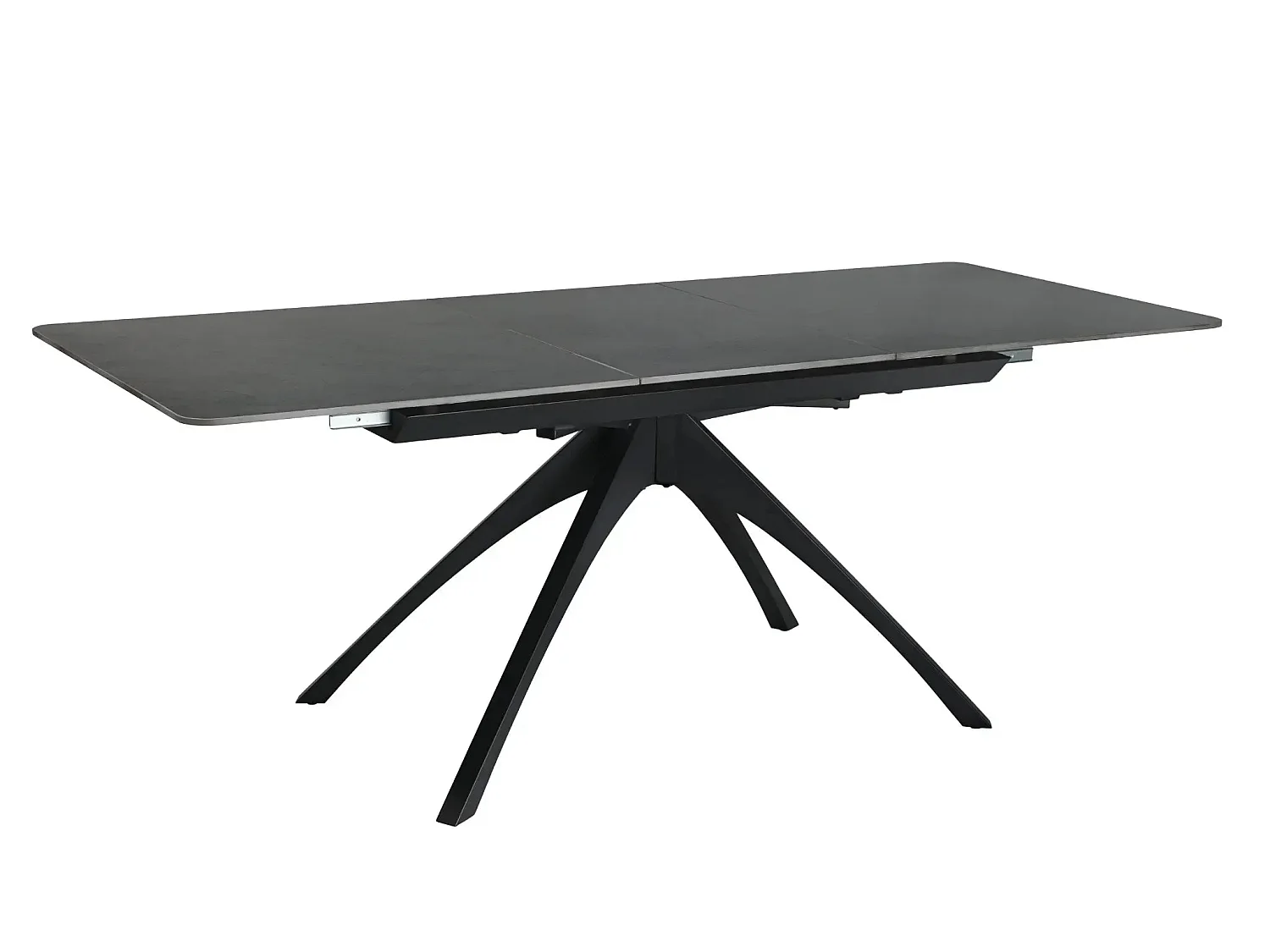 ANOA - Table à manger extensible 150 à 200cm en pierre frittée - Gris foncé