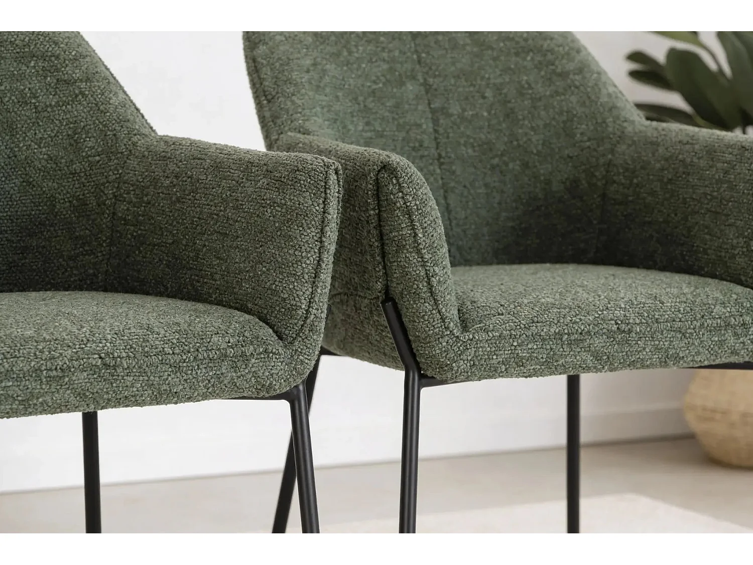 TAO - Lot de 2 chaises pieds en métal - Vert