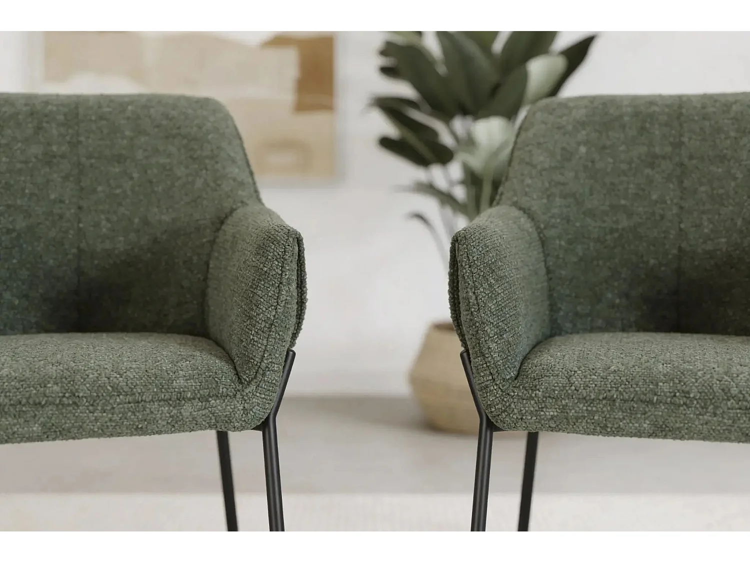 TAO - Lot de 2 chaises pieds en métal - Vert