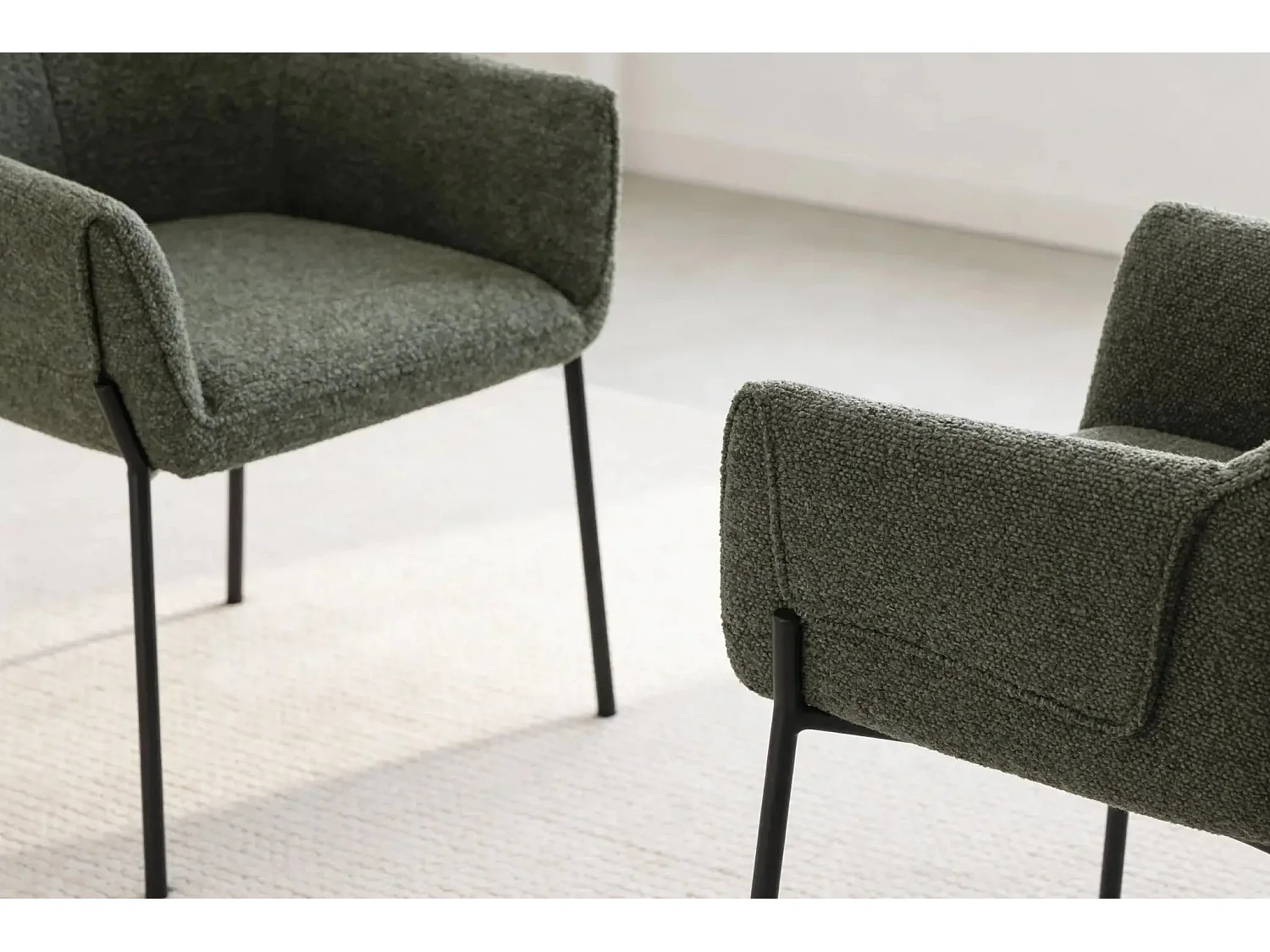 TAO - Lot de 2 chaises pieds en métal - Vert