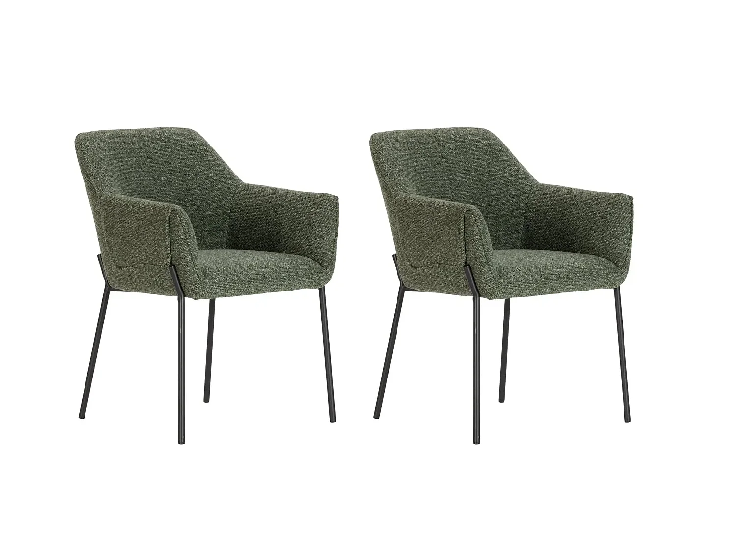 TAO - Lot de 2 chaises pieds en métal - Vert