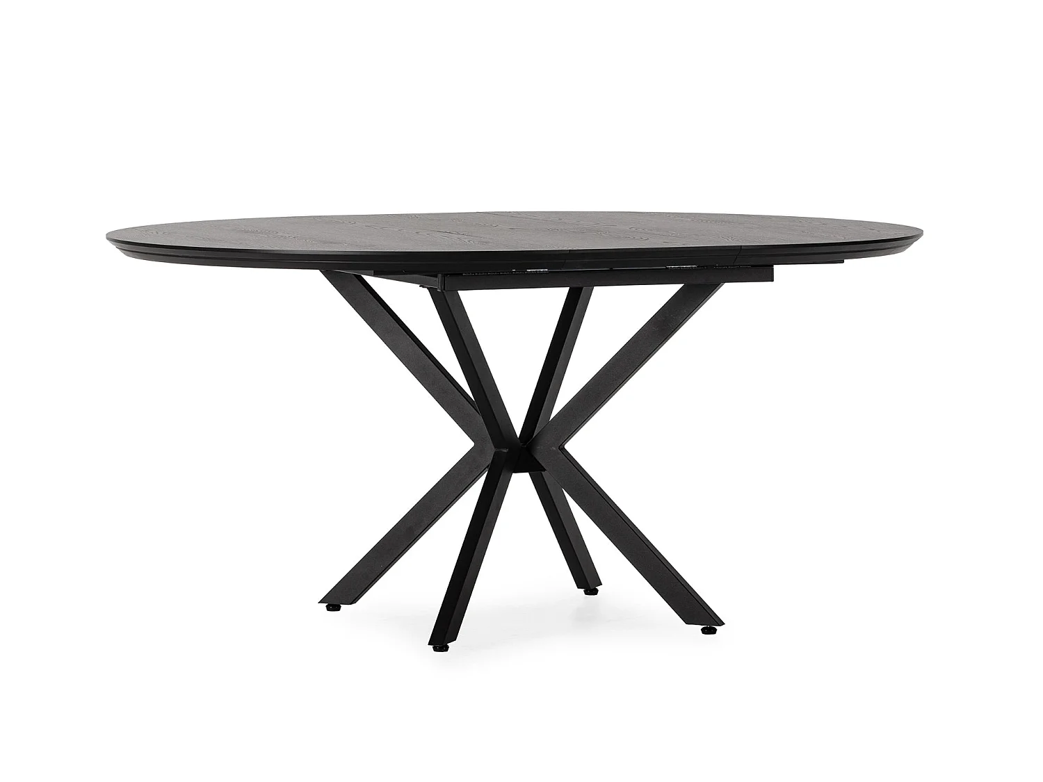 SOHANA - Table à manger extensible 126cmpieds en métal noir Chêne foncé