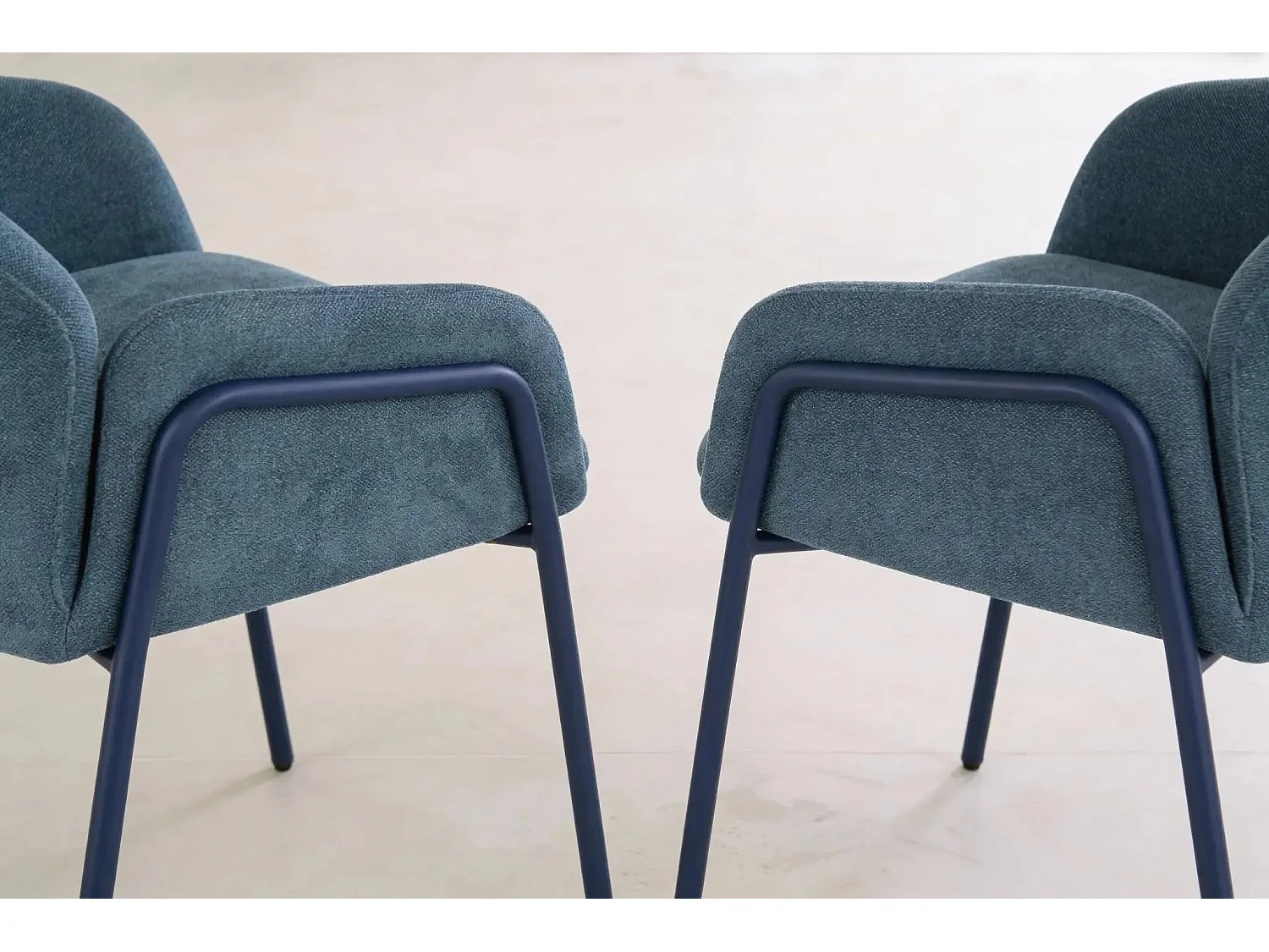 NAYA - Lot de 2 chaises tissu - Bleu