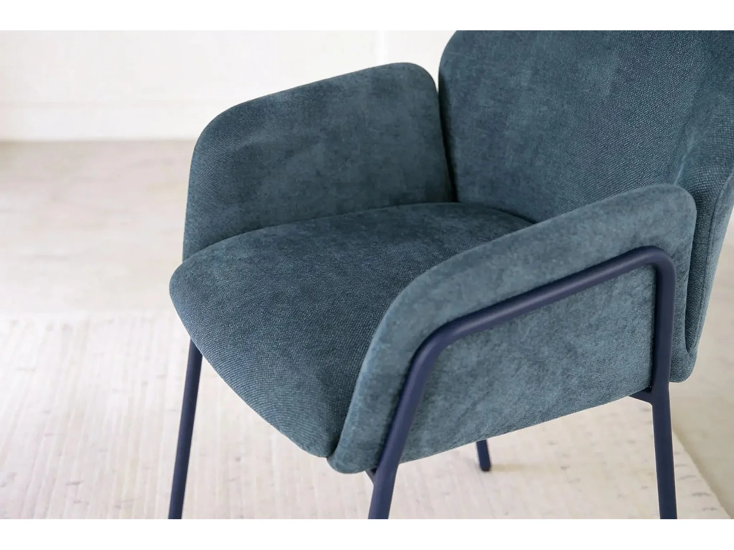 NAYA - Lot de 2 chaises tissu - Bleu