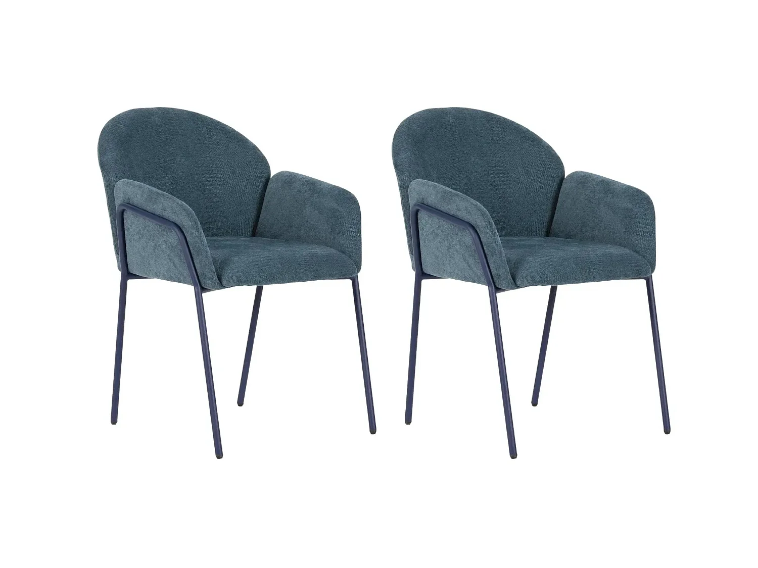 NAYA - Lot de 2 chaises tissu - Bleu