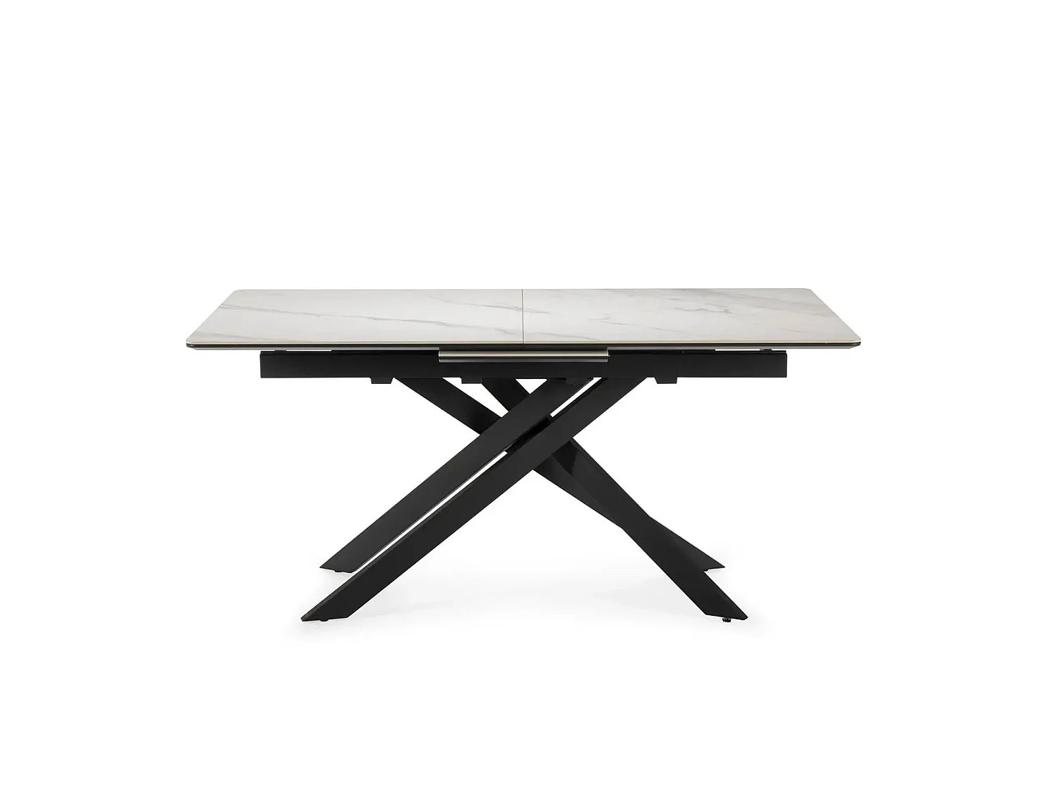AVA - Table à manger rectangulaire extensible 160 à 200cm en céramique - Blanc