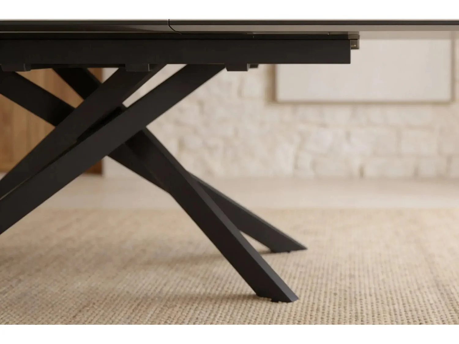 AVA - Table à manger rectangulaire extensible 160 à 200cm en céramique - Blanc