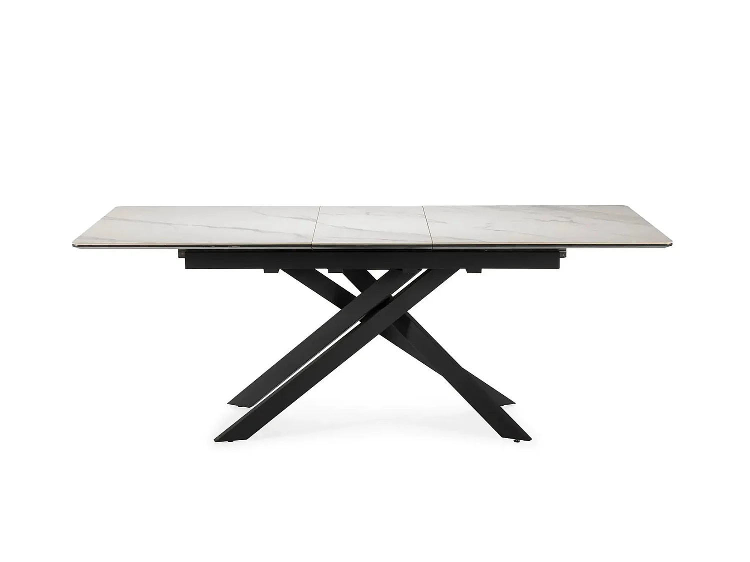 AVA - Table à manger rectangulaire extensible 160 à 200cm en céramique - Blanc