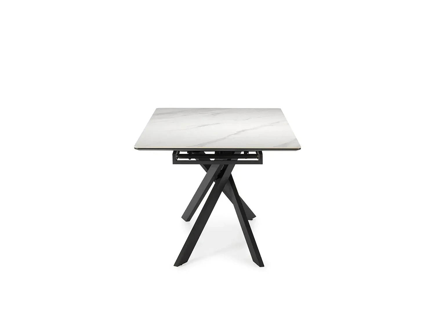 AVA - Table à manger rectangulaire extensible 160 à 200cm en céramique - Blanc