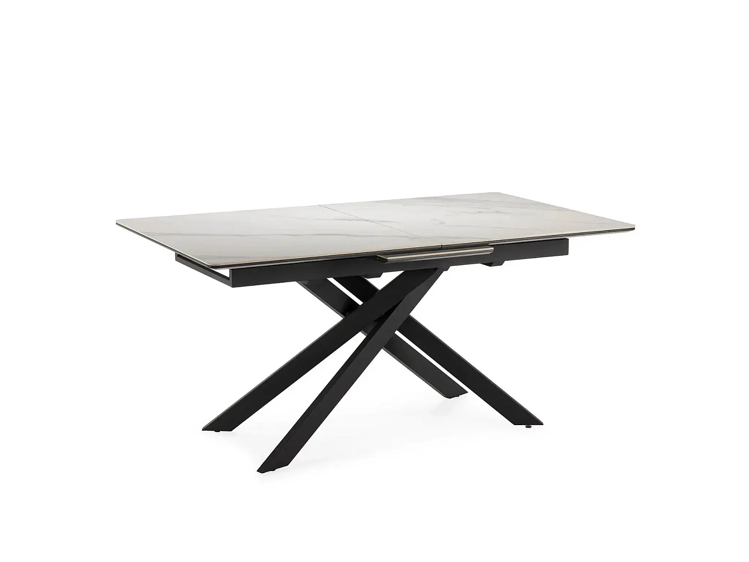 AVA - Table à manger rectangulaire extensible 160 à 200cm en céramique - Blanc