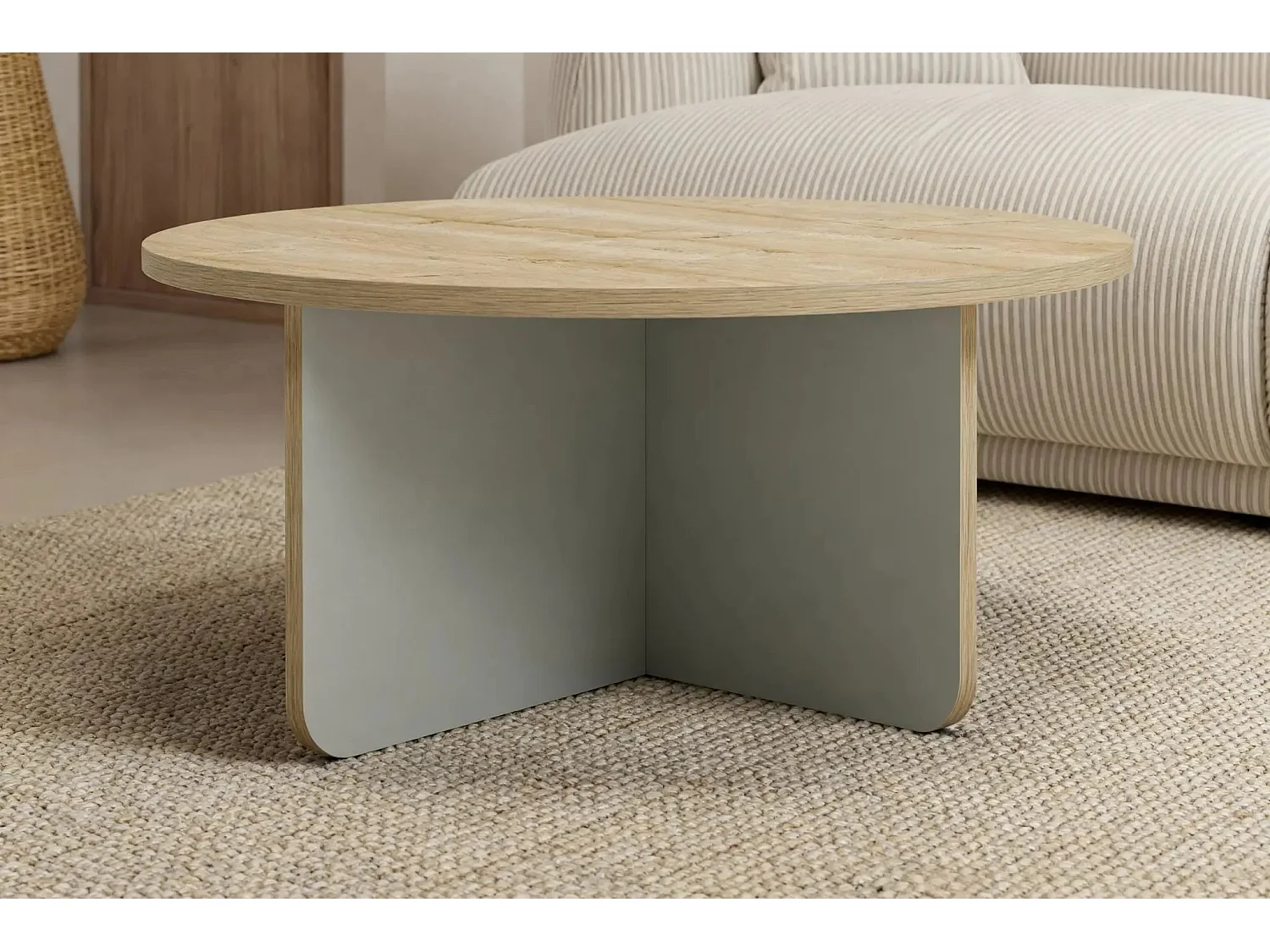 ARIA - Table basse ronde 80cm en mélamine - Vert
