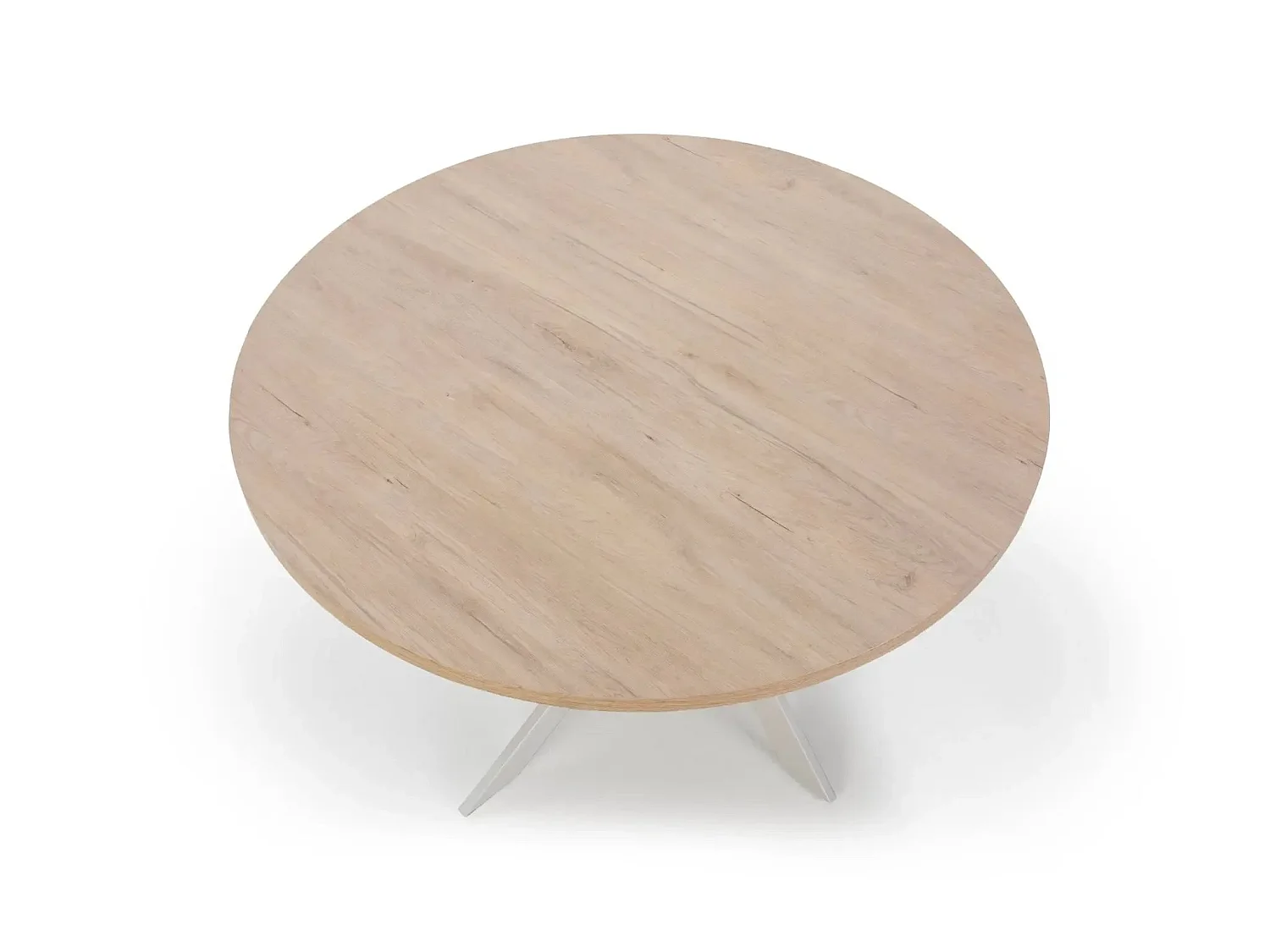 MINOA - Table à manger ronde 120cmpieds en métal - Blanc