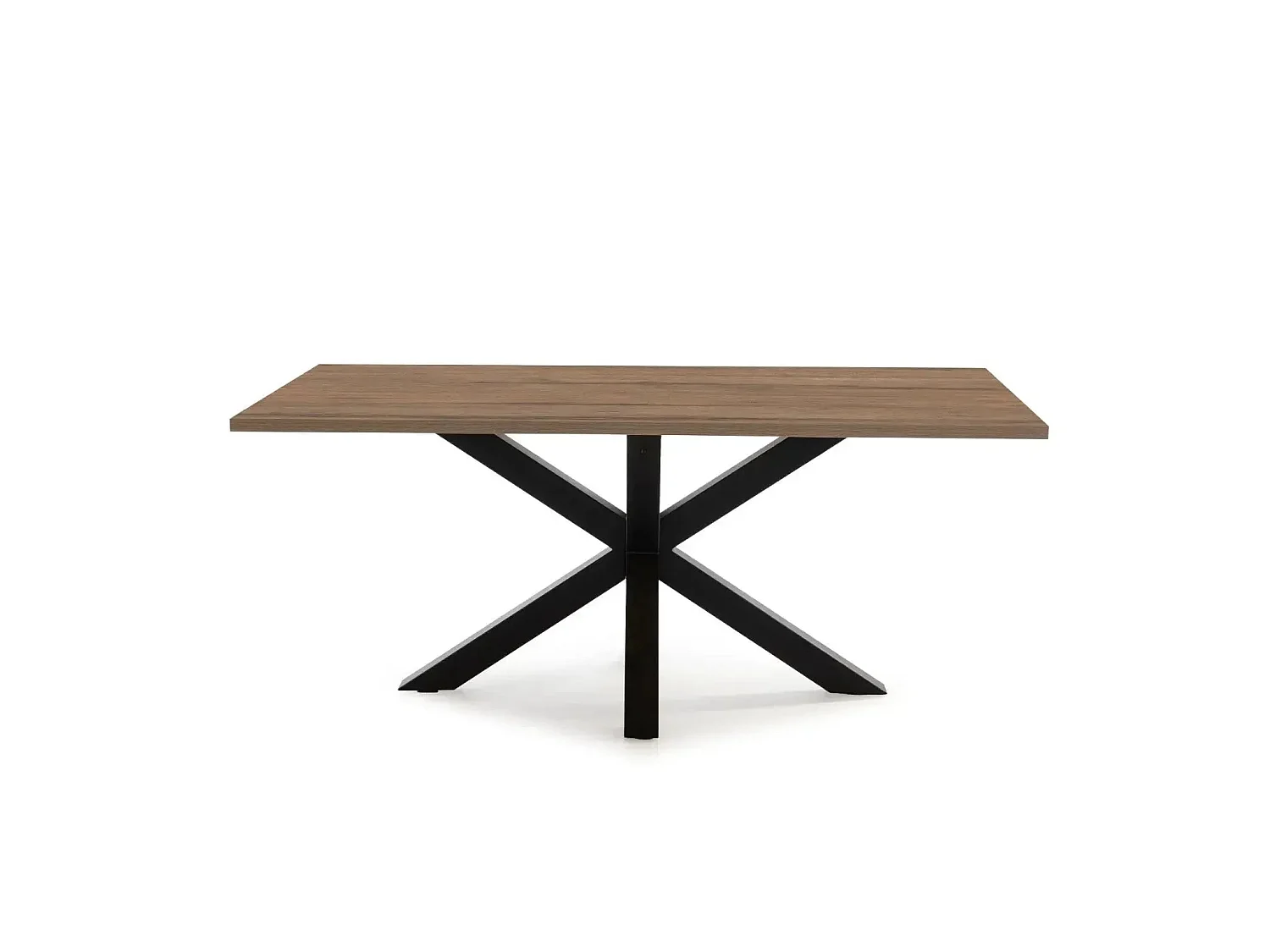SILTA - Table à manger rectangulaire 180cmpieds en métal noir - Chêne foncé