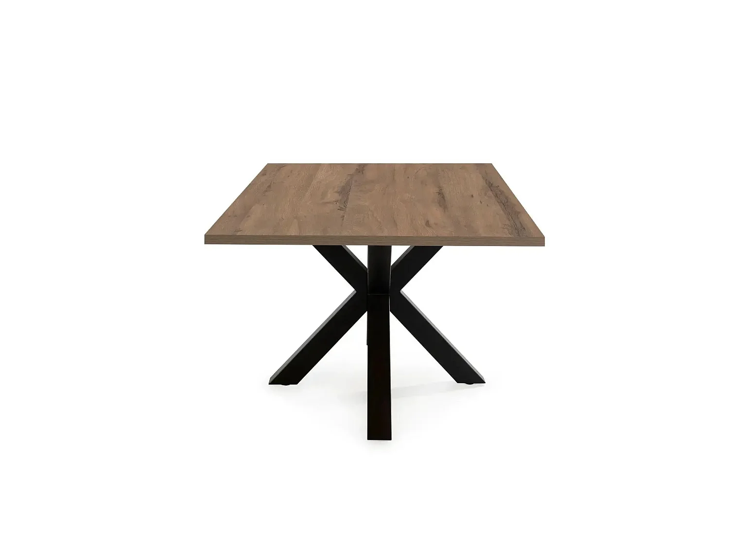 SILTA - Table à manger rectangulaire 180cmpieds en métal noir - Chêne foncé