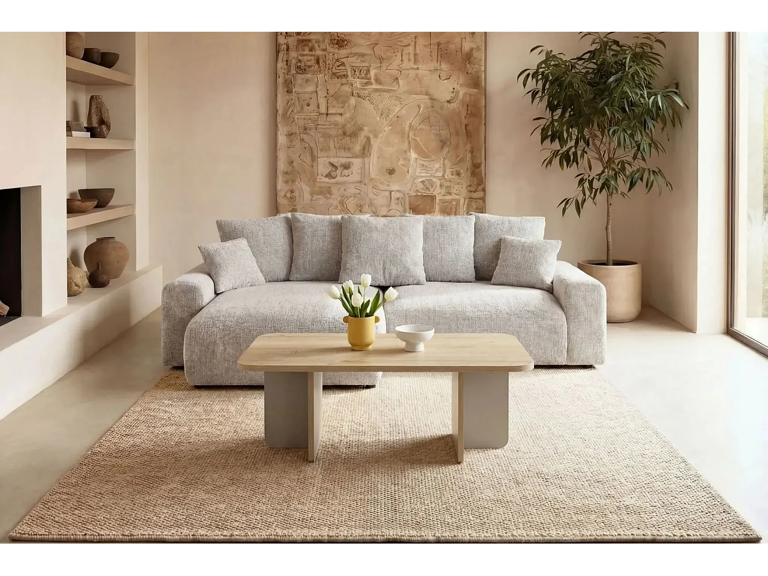 ARIA - Table basse rectangulaire 100cm en mélamine - Vert