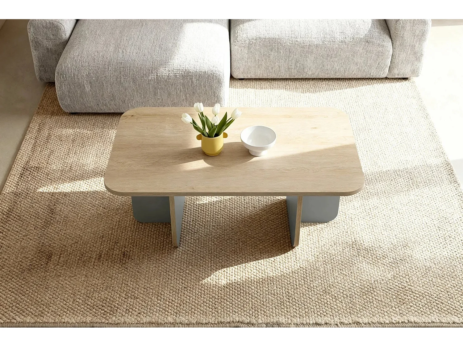 ARIA - Table basse rectangulaire 100cm en mélamine - Vert